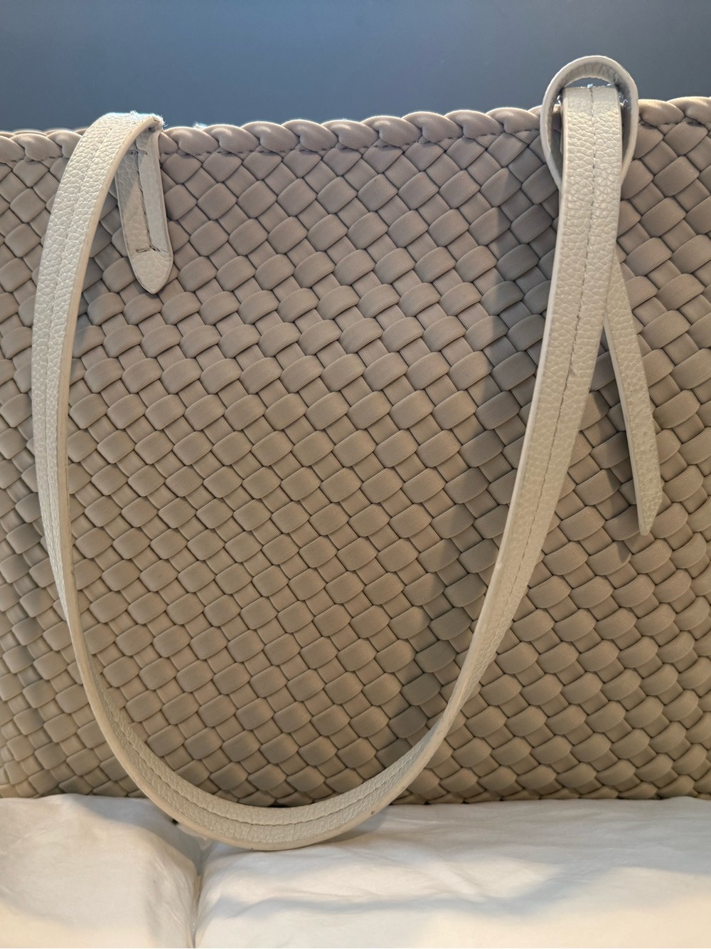 Naghedi Ecru Woven Tote Bag - Jetsetter Small Tote - Picture 4 of 15
